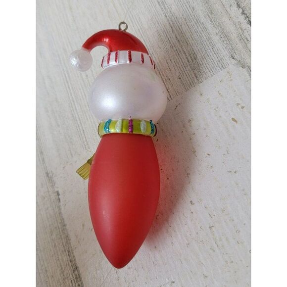 Santa Claus light ball blown glass ornament Xmas decor - Picture 4 of 4
